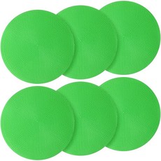 Wlilupah 폴리 스팟 마커 10.2cm(4인치) 바닥 도트 체육관 스포츠 훈련 축구 농구 속도 민첩성 필드 마킹 장비 6개(오렌지) 235554, 초록색