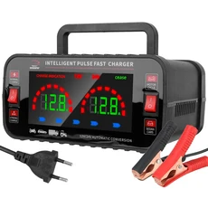 자동차배터리충전기 차량시동보조기 차량비상충전 고전력 완전 자동 12V10A 24V5A 납 산성 AGM 젤 150W 용 EU 플러그 펄스 수리, 1)EU Plug