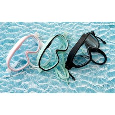 스윔고글 뷰수경 고글 물놀이 물안경 와이드수경 김서림 방지 고글물안경+귀마개 와이드물안경 수영 복, 고글물안경 민트+블랙