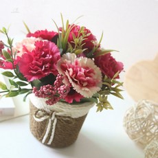 필굿스토어 카네이션 조화화분 산소용조화