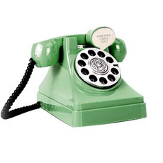 핑크 전화기 레트로 소품 버튼식 빈티지 옛날전화기 그린, 초록 전화기 짧은