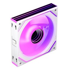 인터스텔라 V2 120mm PC 리버스 블레이드 케이스 팬 인피니티 미러 모듈 데이지 체인 ARGB 팬 트리플 팩 컴퓨터 케이스에 적합한 컨트롤러 및 360mm AIO 쿨러화이, V2 White Forward-1Piece