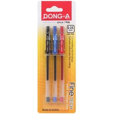 아트박스/문구앤토이스 [동아] 파인테크 0.25mm 볼펜 혼합 3개입세트, 상세페이지 참조