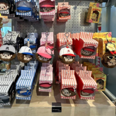 Monchhichi 蒙奇奇 韓國限定 造型零錢包鑰匙圈吊飾, 藍棒球帽, 1個