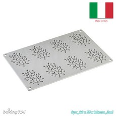 PAVONI 義大利擬真矽膠模-淺型(小枝葉) PV GG030，烘焙裝飾，輕鬆製作精緻甜點, 1個