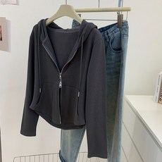 [시즌오프특가] 제이로그 캐주얼 슬림 점퍼 자켓 더크후드집업