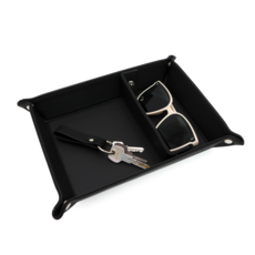 가죽 트레이 현관 키트레이 EDC 데스크 정리함 세트(키체인포함) 블랙