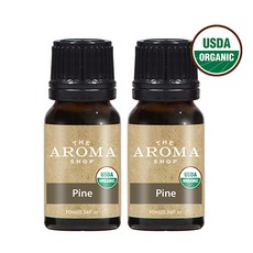 더아로마샵 USDA 유기농 에센셜오일 디퓨저 아로마테라피 숙면 힐링, 2개, 10ml, 파인 유기농 에센셜오일