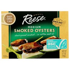 리즈 굴 훈제 중간 Reese Medium Smoked Oysters 3.7 oz (105 g), 4.54g, 1개