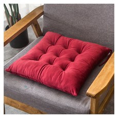 의자 방석 메모리폼 방석 두꺼운 방석 4 개의 두꺼운 패딩 쿠션 세트 넥타이와 의자 좌석 패드 세트 사각형 격자 라인 의자 패드 식당 의자 정원 주방 사무실 학교 40x40cm에, Red