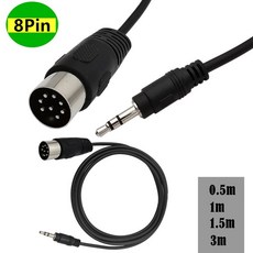 오디오 마이크 어댑터 커넥터 케이블 Din 8 핀 Din DI 수 플러그 3 5mm 수 스테레오 잭 50cm 150cm 1 개 DS-K6, 5ft, 검정색