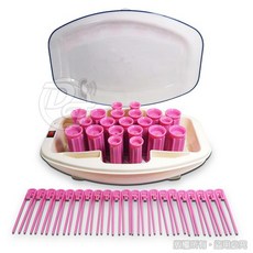 Aquality美樂蒂美髮大師加熱髮捲組 ES-46A (21捲), 1個, 粉紅色