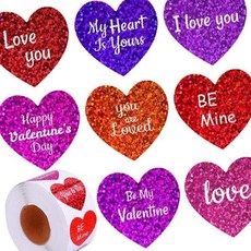 컬러 9종 Love 하트 롤 스티커 2.5cm 대용량 500매 OC_0404TG