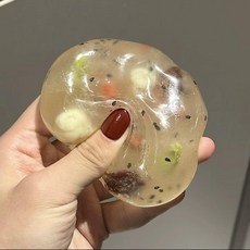 말랑이 왁뿌볼 슬랑이 코코넛 오일 수제 스트레스볼 DIY 선물, 4cm 소형, 1개, 인디핑크
