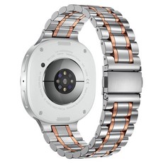 듀얼 라인 메탈 스트랩 갤럭시워치8 클래식 46mm 44mm 40mm 호환, 로즈골드 로즈골드