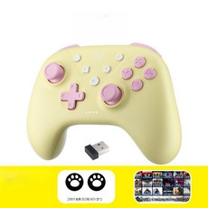 닌텐도 스위치 프로콘 마카롱 파스텔 블루투스 컨트롤러, 옐로우 핑크, 1개