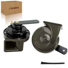 에어혼 화물차 크락션 FARBIN 트럭 바이크 오토바이 열차용 방수 전기 고음 저음 큰 블랙 블루 레드 옐로우 12V, [03] green horn