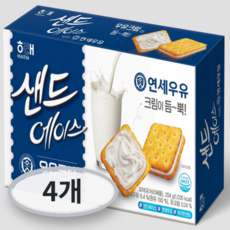 해태제과 샌드에이스 우유크림, 204g, 4개