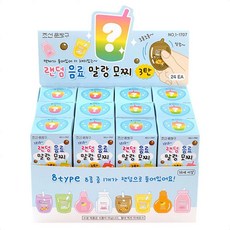 실내놀이완구 피규어 24000 랜덤 음료 말랑 모찌 3탄 24개입박스 조카생일선물 조립식, 1개