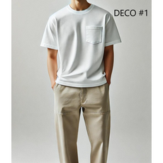 DECO 비침 없는 기능성 특양면 포켓 반팔 1 자체 제작 옆 트임 오버핏 10수 두께