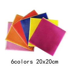 사각 밀랍 시트 컬러 오목 볼록 주름진 벌집 공예 축복 촛불 만들기 용품 20x20cm 10 개, 6colors 20x20cm