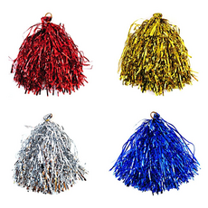 응원용품 치어리더 폼폼 수술 세트 운동회 소품 체육대회 장비 손응원 도구, 10세트, 금색