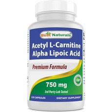 아세틸 L-카르니틴 525mg 알파 리포산 225mg 고함량 120캡슐 4개월 미국산, 120개(1팩), 1개
