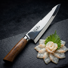 [명인] 1평주방 고탄소강 사시미칼 전문가용 고급 일식 회칼 비늘제거 녹슬지않는 야나기바, 1개, 고급나무