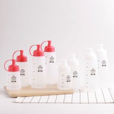 소스통 다용도 업소용 양념통 초장통 식당 투명 용기 디스펜서 밀크티 주스 국물 리필 소분, 04 모던통(특대)레드