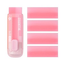 리필이 있는 접이식 지우개 플라스틱 슬리브가 슬라이딩 클릭 학교 사무실 드로잉 및 제도를 위한 리필 가능한 연필 지우개(핑크+리필), 핑크+리필