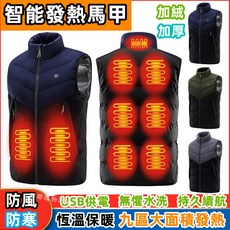 九區發熱背心 電加熱棉服 電熱馬甲 加絨加熱衣 防寒禮物