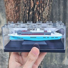 모형 항공모함 군함 피규어 미니어처 항공 모항, 1개, 합금 파란색 유람선