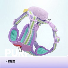 DFMEI 胸背狗狗牽引繩背心式寵物胸背防掙脫小狗揹帶小型犬狗繩防掙脫, 1個, 紫羅蘭
