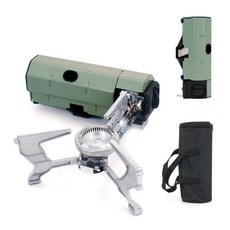 HANIKA 미니 휴대용 접이식 캠핑 카세트 버너 가스렌지, 1개, 그린