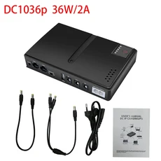 미니 UPS 라우터 무정전 전원 공급 장치 DC1018p 10400mAh 리튬 이온 백업 배터리, 01 DC1036P 2A, 01 빠른