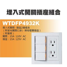 Panasonic 國際牌 星光系列 埋入式開關插座組合, 1個