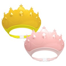 WeatherFairy Crown 嬰兒洗髮水帽 6 個月發帽 退貨浴帽, 黃色+粉色
