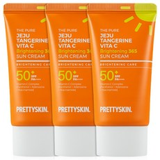프리티스킨 더 퓨어 제주 감귤 비타C 브라이트닝 365 선크림, 3개, 50ml