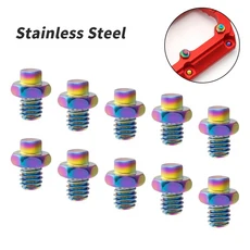 MUQZI 10pcs 페달 볼트 M4 나사 스테인레스 스틸 알루미늄 합금 미끄럼 방지 핀 MTB 그립 자전거 부품, 304 Colorful