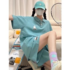 胖mm1.0-150.0kg華夫格運動套裝女夏季大碼寬鬆polo領短袖 短褲兩件套