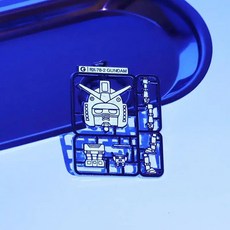 건담프라모델 귀여운 펀칭디자인 키링 가방고리 건프라 펜 건담 프라모델, 야광 화이트 키링