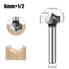 1/4 5/16 3/8 1/2 플러시 트림 라우터 비트 6mm 1/4 생크 포함 - 정밀한 엣지 라우팅을 이중 베어링 목재 커터, [07] 6x12.7mm