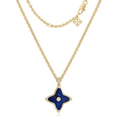 OSIANA 여성용 양면 클로버 목걸이 14K 금 도금 천연석 네잎 별 모양 펜던트 목걸이 행운의 참 주얼리 금 도금 터키석