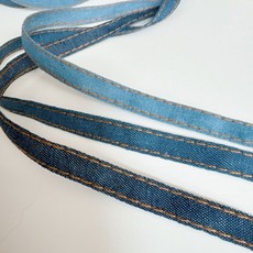 [고백 선물 모음] 고급 1.0cm폭 레트로 데님 스티치 리본 발렌타인 화이트데이 프로포즈 추천, 1개, 다크블루