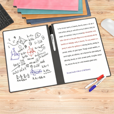 Joyshine 可擦寫白板筆記本 攜帶式小白板, 西子青（擦佈+板擦+白板筆*3）, 皮