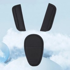 휴대용 통기성 카시트 어깨 패드 분리형 유모차 어깨끈 벨트, 1개, 2. Black