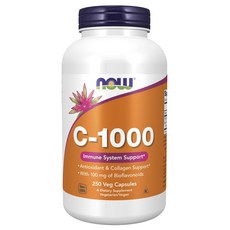NOW Foods 維生素C-1000生物類黃酮素食膠囊, 1罐, 250顆