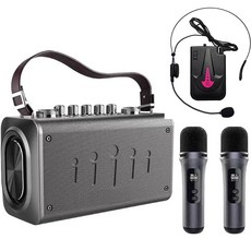 大聲公 巧將型PLUS行動音箱 HiFi立體聲DSP音效 雙無線麥克風與耳麥組 適用教學卡拉OK樂器演奏, 巧將型PLUS