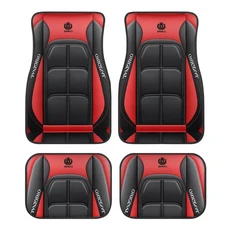 4개 프리미엄 폴리에스터 자동차 바닥 매트 내구성 있는 실내 앞뒤 카펫 사계절용 범용 보호 패드, 05 Red 4pcs