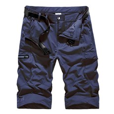 Yameekamulga 퀵 드라이 카고 반바지 남성용 아웃도어 여름 캐주얼 하이킹 멀티 포켓 (벨트 없음) S35# 아미 그린